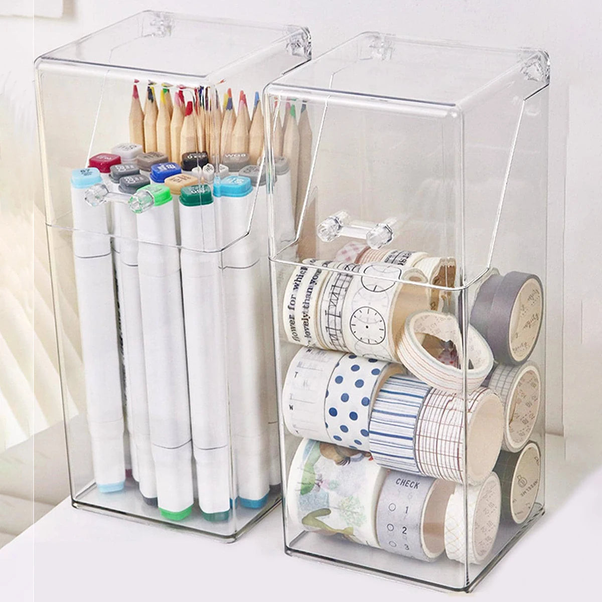 Clear Makeup Brush Storage Box & Organizer Rack | Transparent Makeup Brush Organizer Babs