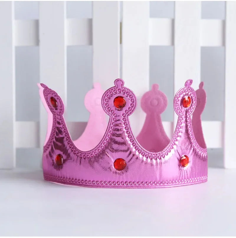 Kids Royal Crown Tiara – Gold & Silver Birthday Party Hat Kids Crown Headband Babs pink
