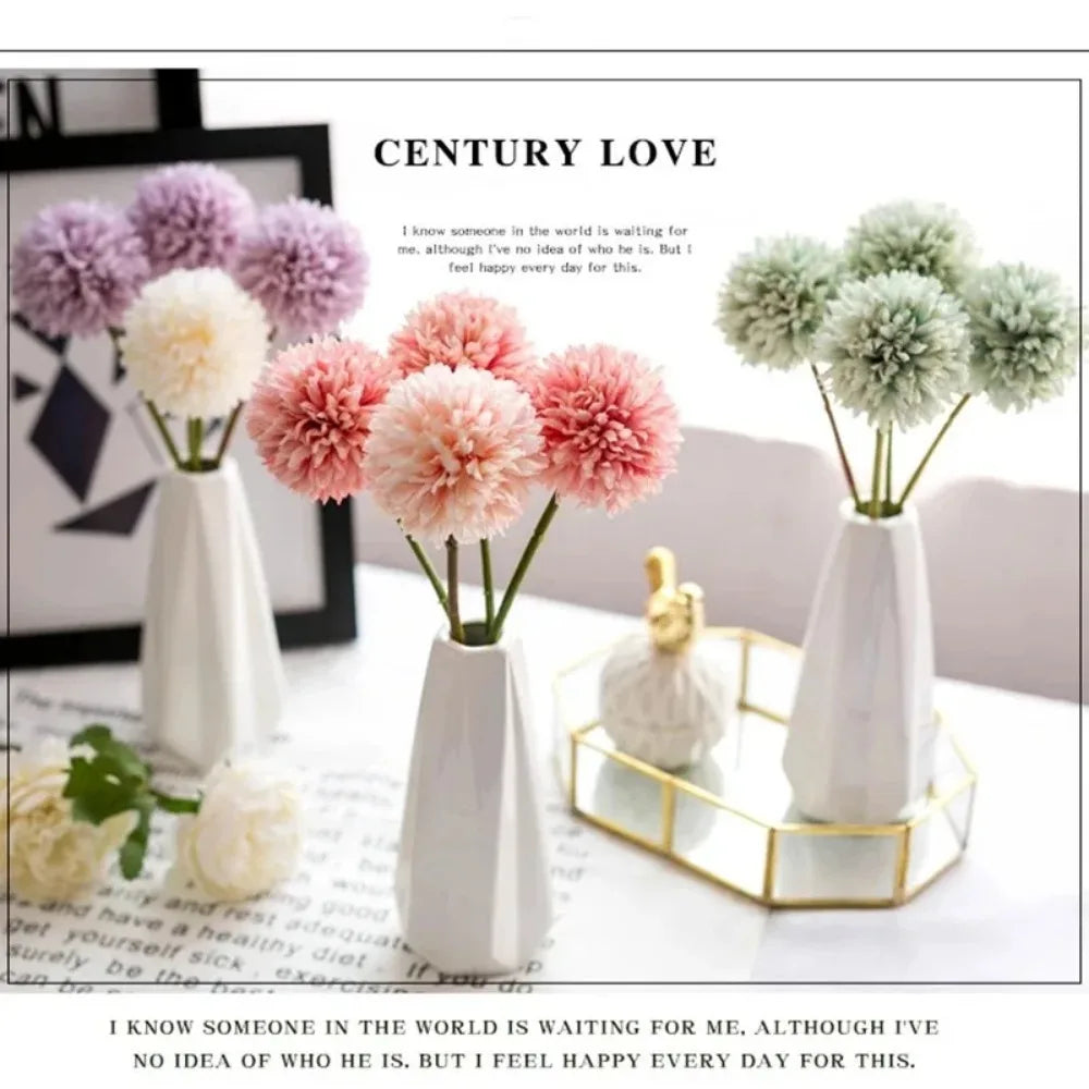 Artificial Dandelion & Hyacinth Bouquet – 3/5Pcs Silk Flowers Artificial Flower Bouquet Babs