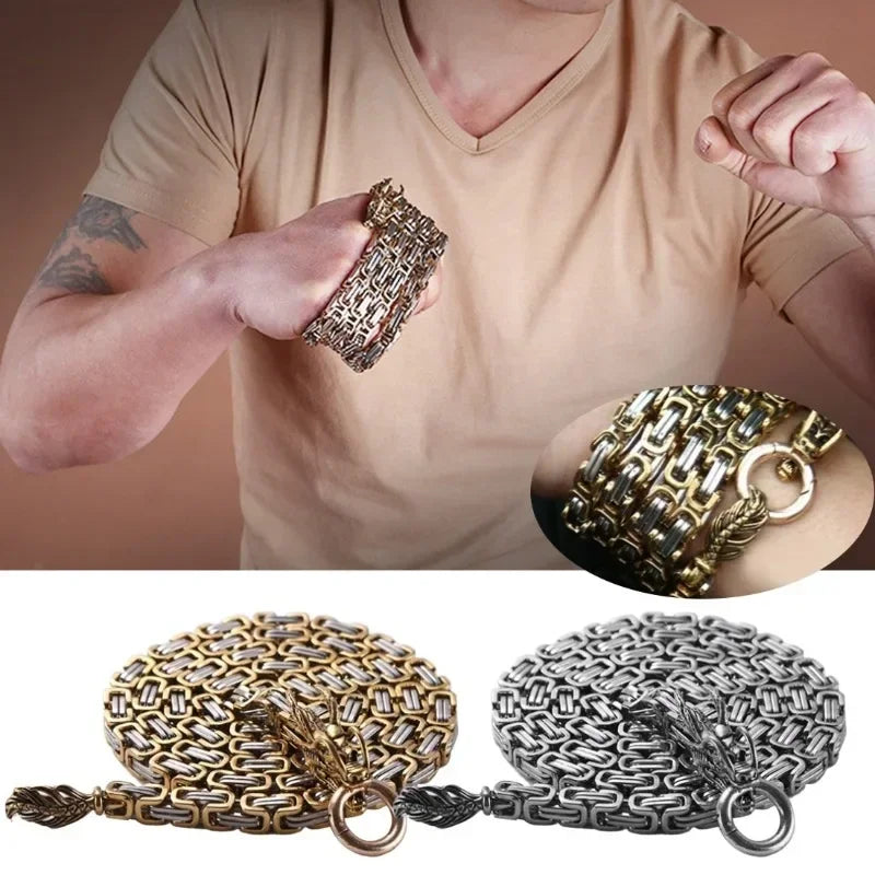 Stainless Steel Dragon Chain Bracelet 101cm – EDC Tactical Whip Chain Link Bracelet Babs