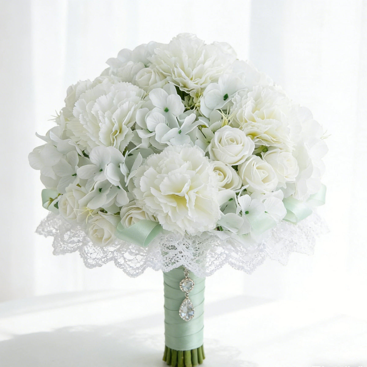 Artificial Silk Carnation Rose Bouquet – Wedding & Home Décor Artificial Flower Bouquet Babs