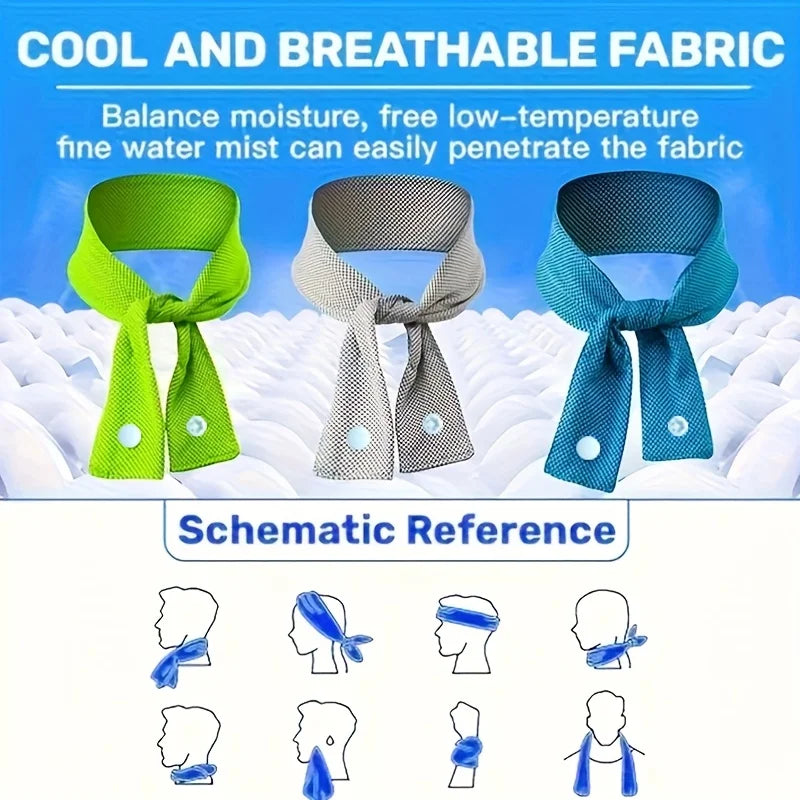 Cooling Ice Scarf – Outdoor Sports Headband & Sweat Wipe Cooling Sports Scarf Babs