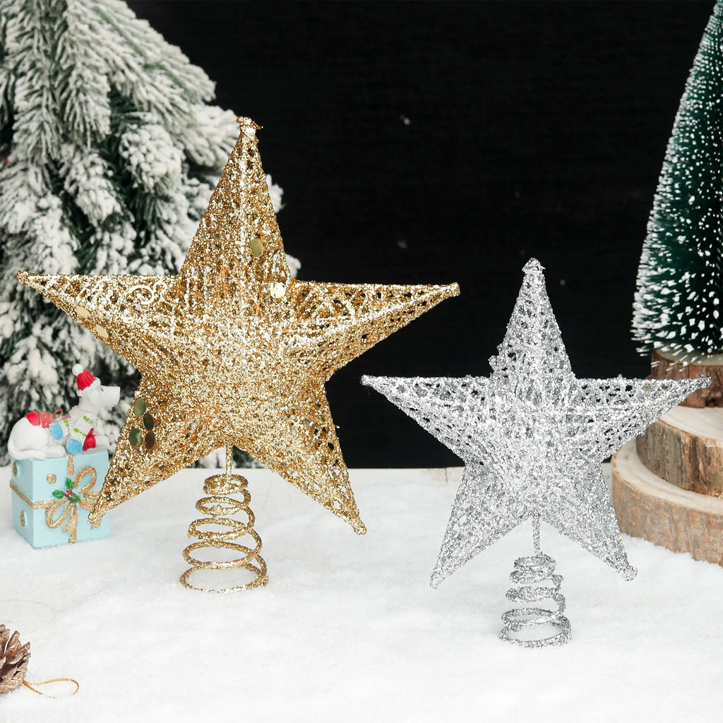 Gold Silver Glitter Star Christmas Tree Topper Ornament Christmas Tree Topper Babs