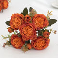 Autumn Artificial Silk Rose Peony Bouquet – Home & Event Decor Artificial Flower Bouquet Babs orange 2 pcs