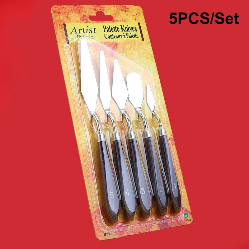 7-Piece Stainless Steel Palette Knife Set for Oil Painting Palette Knife Set Babs One size A1