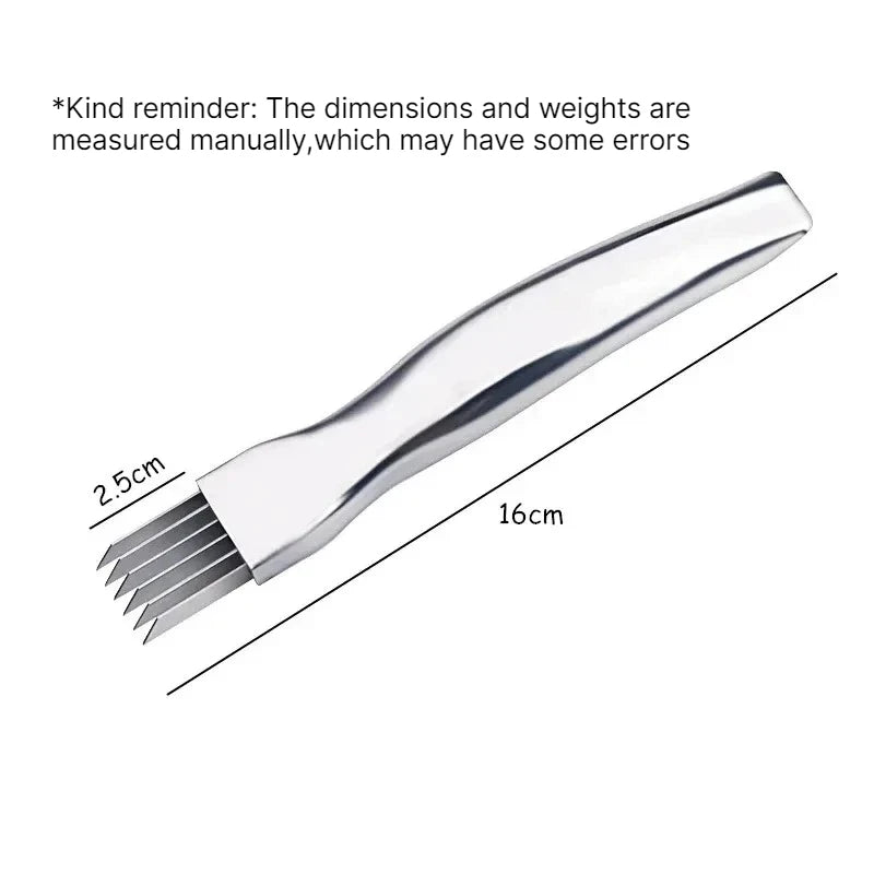 Stainless Steel Green Onion Shredder Knife – Curved Handle Vegetable Shredder Knife Babs