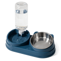 2-in-1 Tilted Dog & Cat Bowl – Stainless Steel Dry/Wet Feeder Pet Feeding Bowl Babs Dark Blue