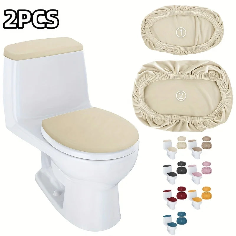 2-Piece Elastic Toilet Seat & Water Tank Cover Set Toilet Cover Set Babs