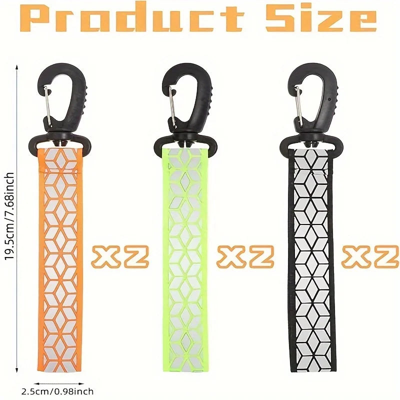 2PCS Reflective Keychain – High Visibility Night Safety Strip Reflective Safety Keychain Babs
