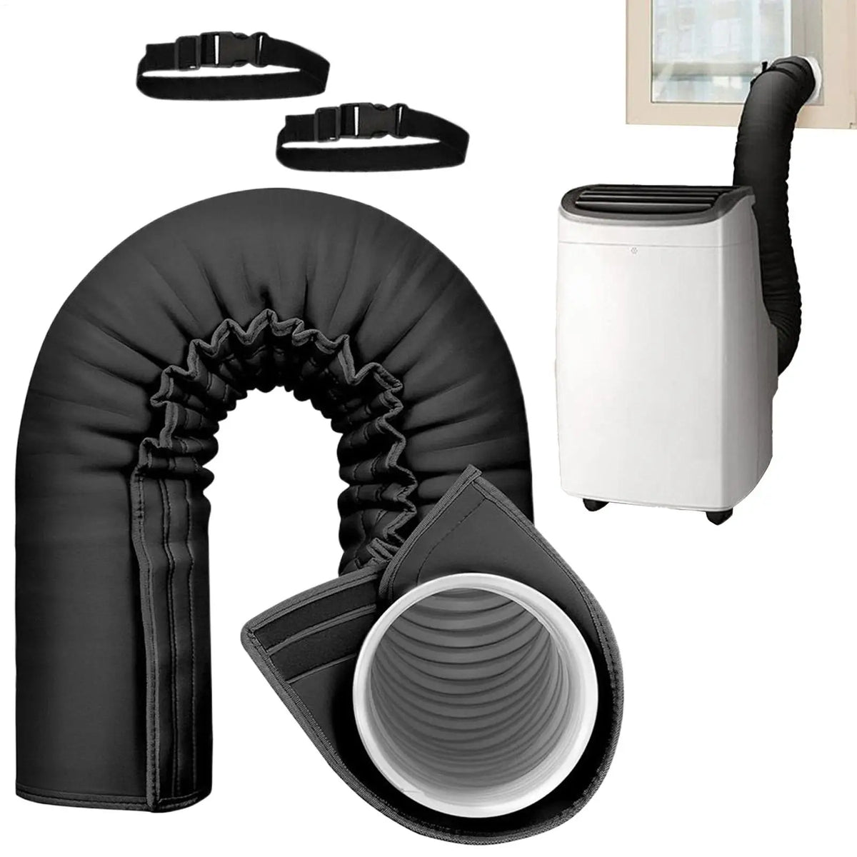 Portable AC Hose Insulation Sleeve with Adjustable Straps AC Duct Insulation Sleeve Babs