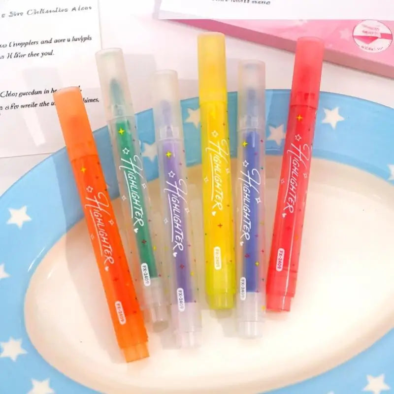 HUXUAN 3pc Glitter Highlighter Set – Shimmer Marker Pens for Journals Glitter Highlighter Set Babs