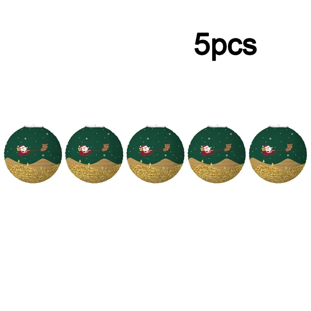 Holiday Paper Lantern Decor Set – Party & Christmas Ornaments Paper Lantern Set Babs 30cm sleigh 5pcs