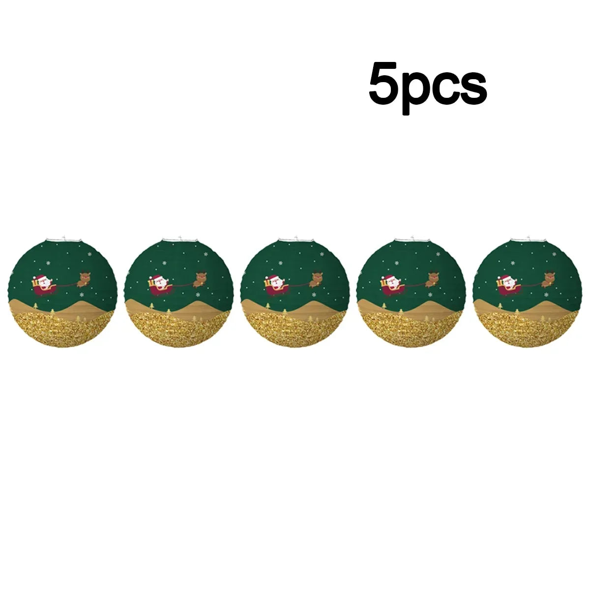 Holiday Paper Lantern Decor Set – Party & Christmas Ornaments Paper Lantern Set Babs 30cm sleigh 5pcs