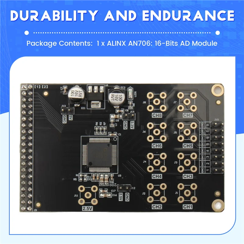 ALINX AN706 16-Bit 8-Channel AD Conversion Module for FPGA AD Conversion Module Babs