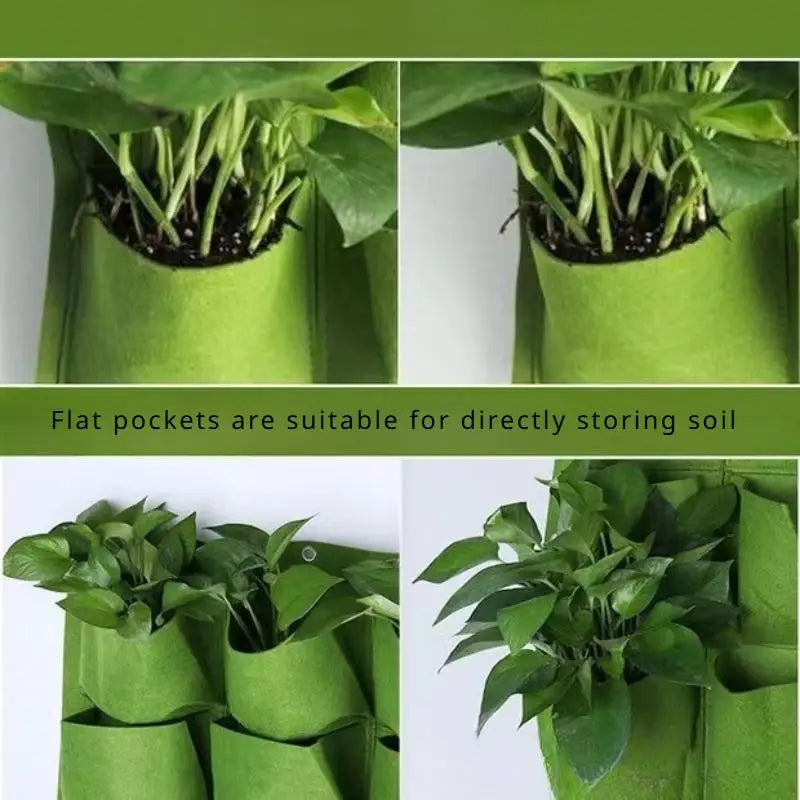 Vertical Wall Hanging Felt Planter Pockets – Succulent Grow Bag Vertical Pocket Planter Babs