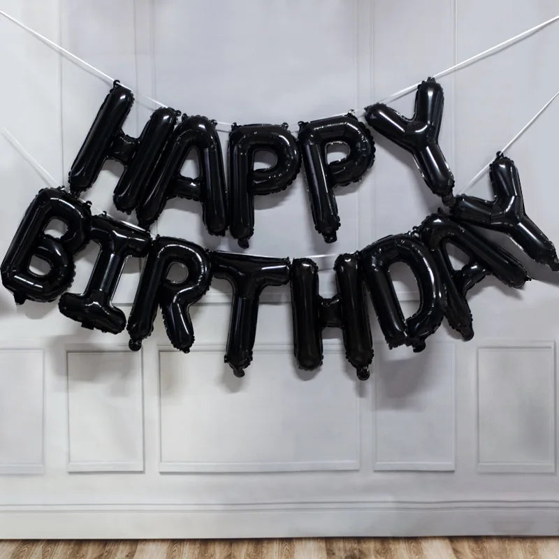 Gradient Rainbow Happy Birthday Foil Letter Balloons Party Decor Foil Letter Balloons Babs Emerald As show