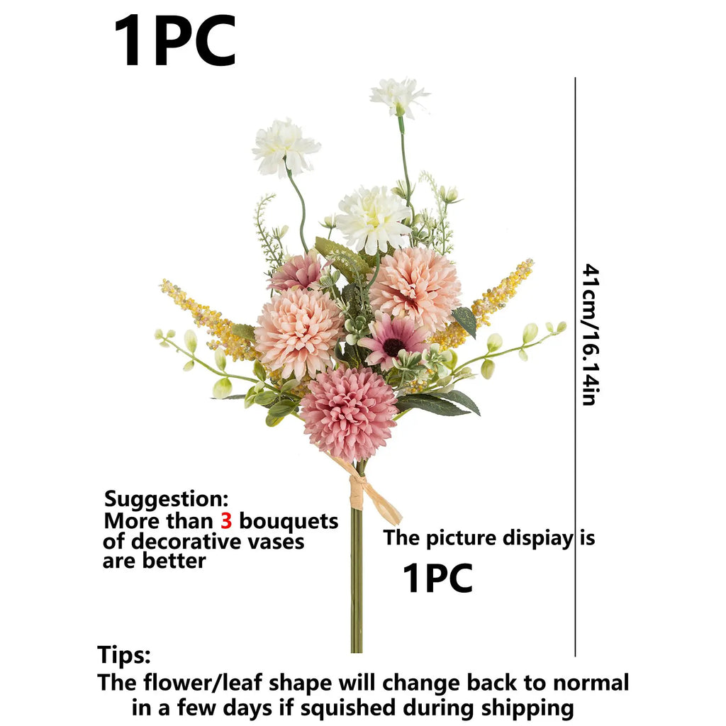 Silk Artificial Chrysanthemum Bouquet for Weddings & Home Décor Artificial Flower Bouquet Babs