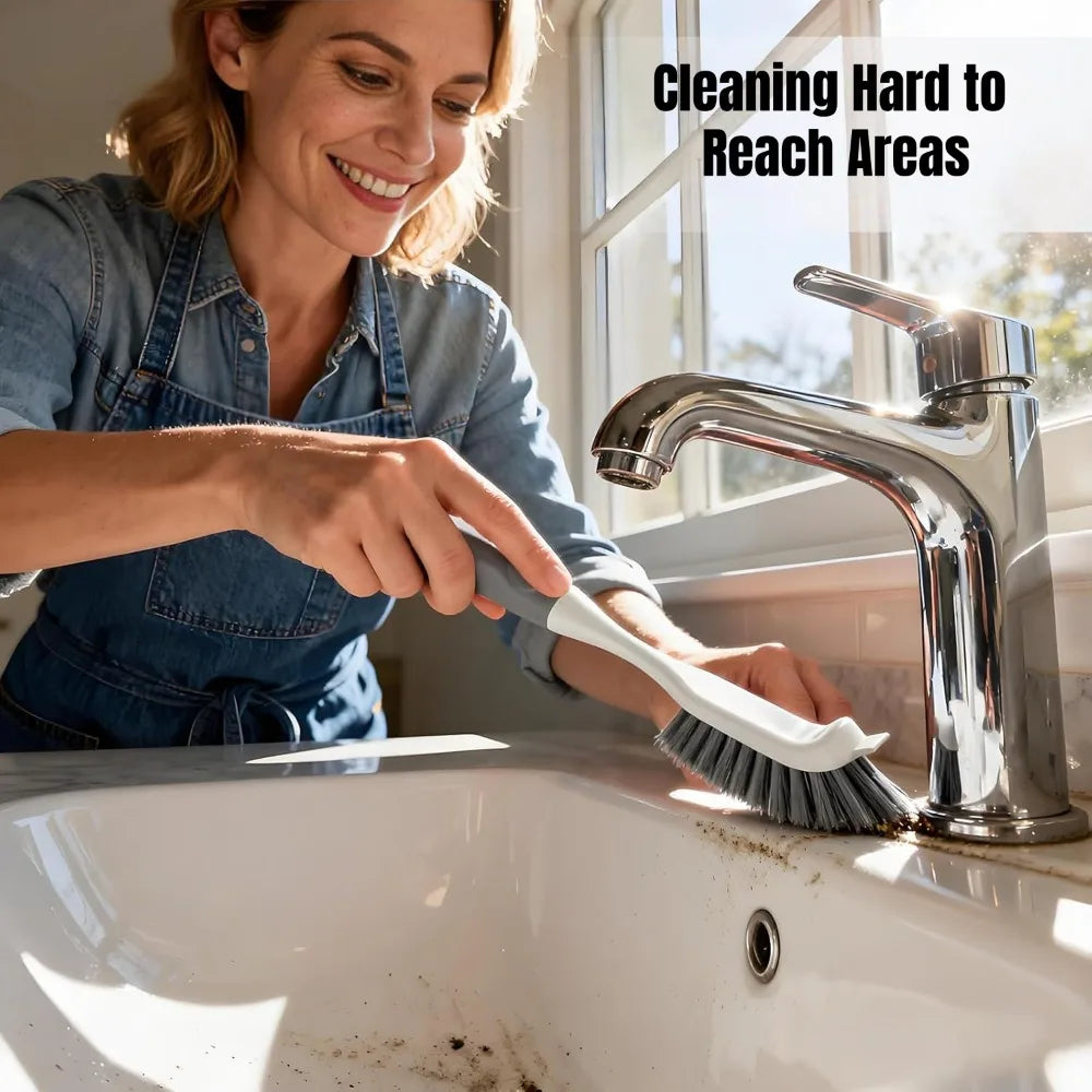 Stiff Bristle Scrub Brush Set – Grout, Tile & Gap Cleaning Cleaning Scrub Brush Babs