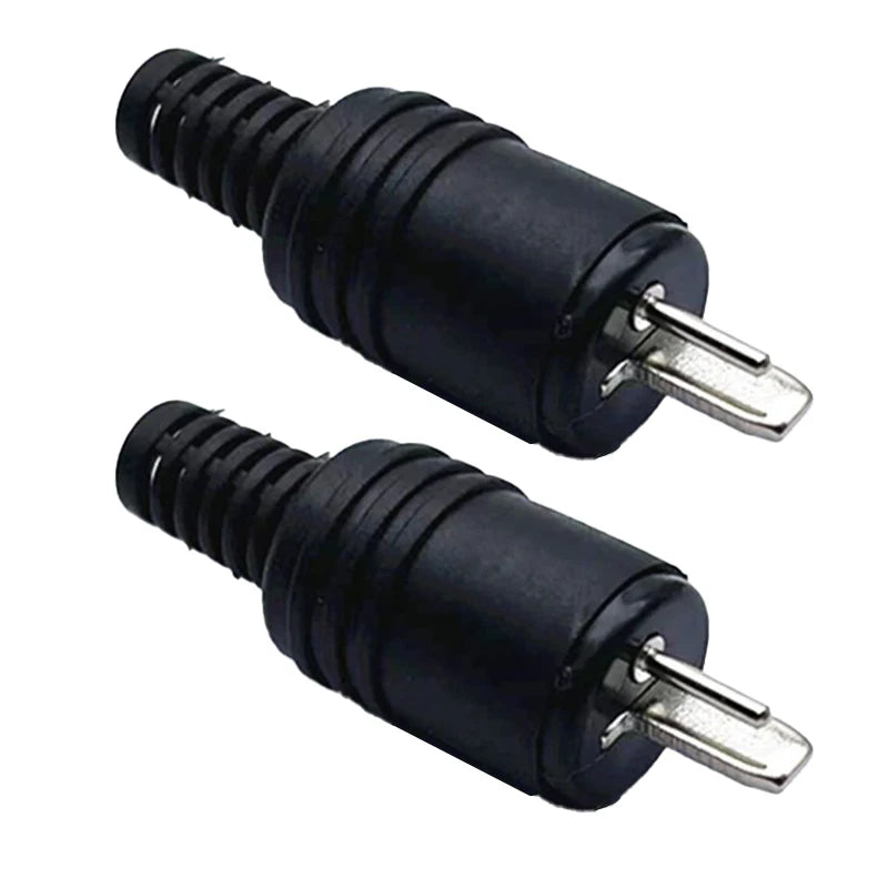 2PCS Male DIN 2-Pin Screw Terminal Audio Speaker Adapter Audio Connector Adapter Babs Black