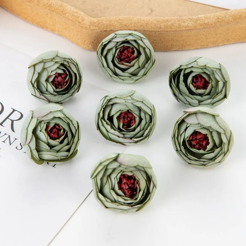 Silk Tea Rose Buds 50/100pc – Artificial Flowers for Weddings Artificial Silk Flowers Babs green 100pcs