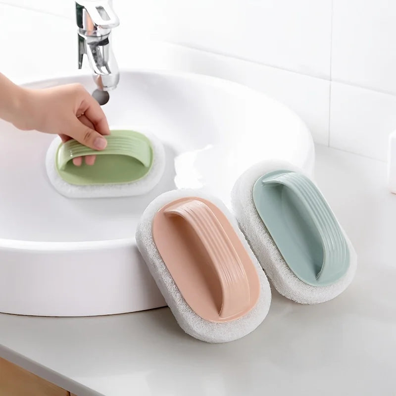 Magic Sponge Bathtub Brush with Handle | Bathroom Cleaner Sponge Cleaning Brush Babs