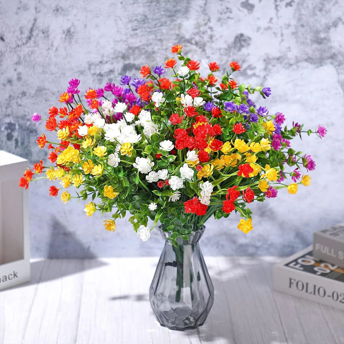 Artificial Eucalyptus & Baby's Breath Stems – 2/4 Pcs Set Artificial Flower Stems Babs 3 4pcs