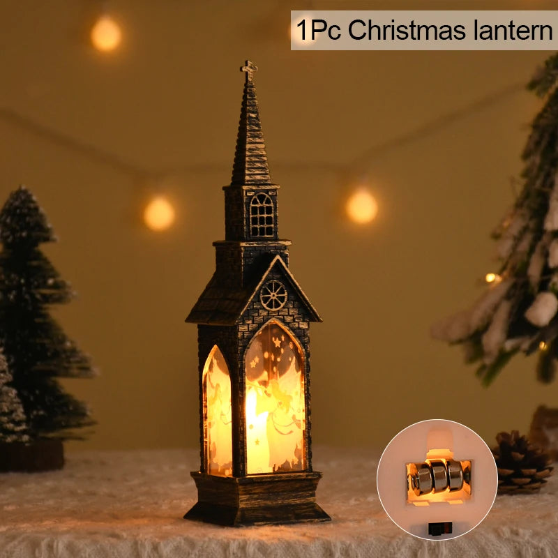 Christmas LED Lantern Santa Snowman Night Light Table Ornament Christmas LED Lantern Babs Fairy