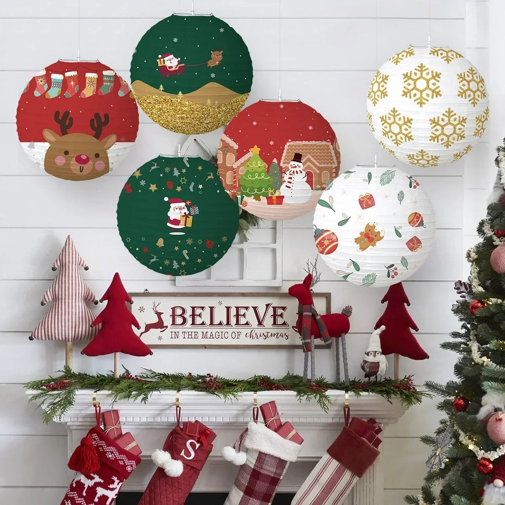 Holiday Paper Lantern Decor Set – Party & Christmas Ornaments Paper Lantern Set Babs