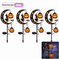 Solar Halloween Stake Lights – Black Cat & Pumpkin Moon Garden Solar Garden Stake Light Babs Dancing girl-4PCS