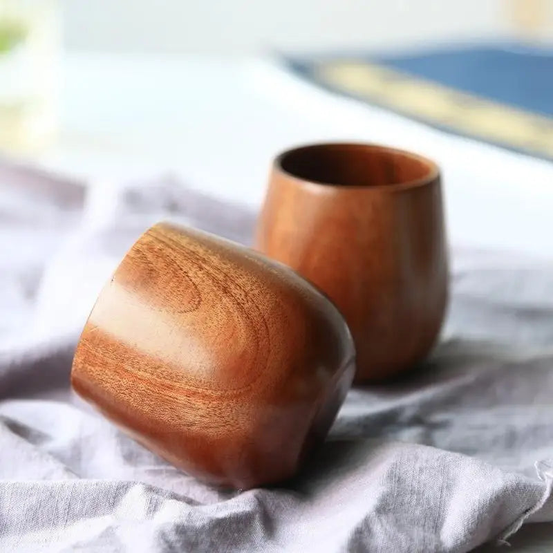 Nordic Solid Wood Double-Layer Tea & Wine Cup – 100ml Wooden Drinkware Cup Babs 1PC