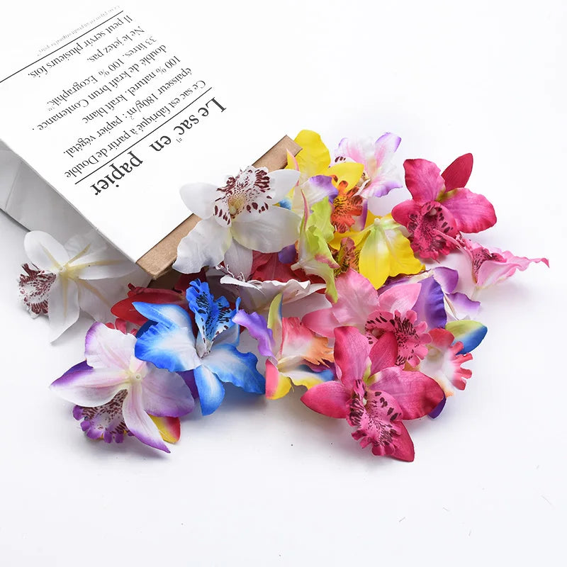 10/20pcs Silk Butterfly Orchid Artificial Flowers – Wedding Decor Artificial Silk Flowers Babs