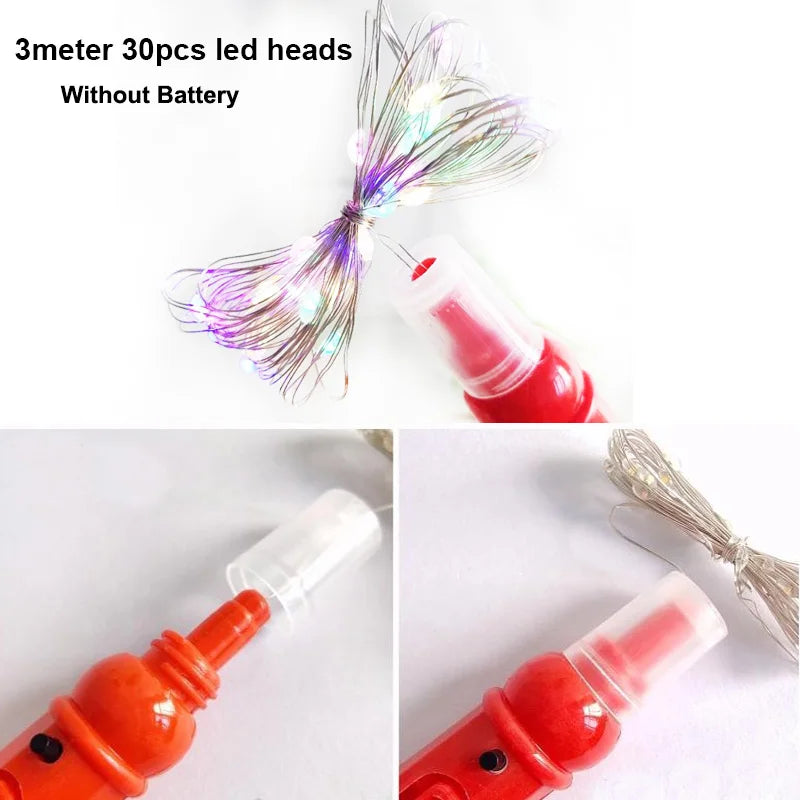 10pcs LED Bobo Balloon Handles – 3-Level Flash & 3M Light String Balloon LED Handle Set Babs