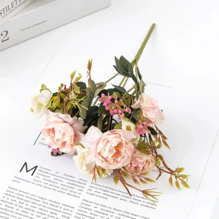 Silk Peony Artificial Flower Bouquet – Wedding & Home Décor Artificial Flower Bouquet Babs color 3 1 pc