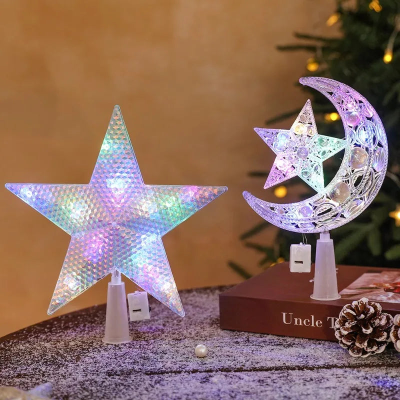 LED Star Christmas Tree Topper – Colorful Xmas Light Decoration Christmas Tree Topper Babs