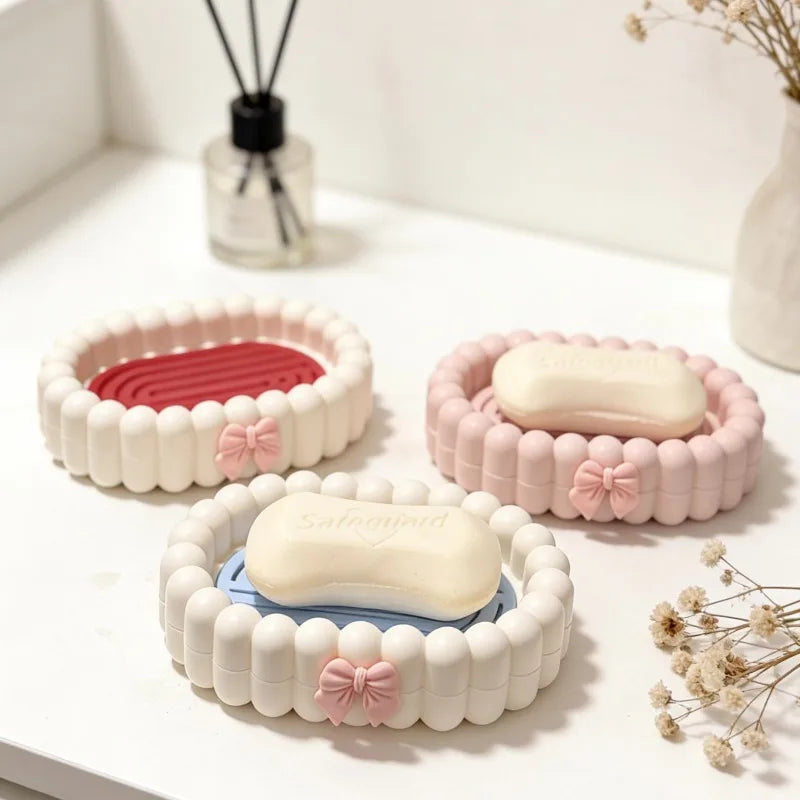 Double Layer Soap Box with Drainage & Anti-Slip Soap Holder Soap Dish Holder Babs