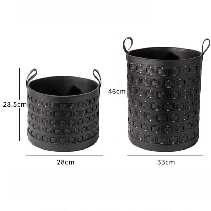 Leather Laundry Basket – Large Portable Home Storage Bin Laundry Storage Basket Babs