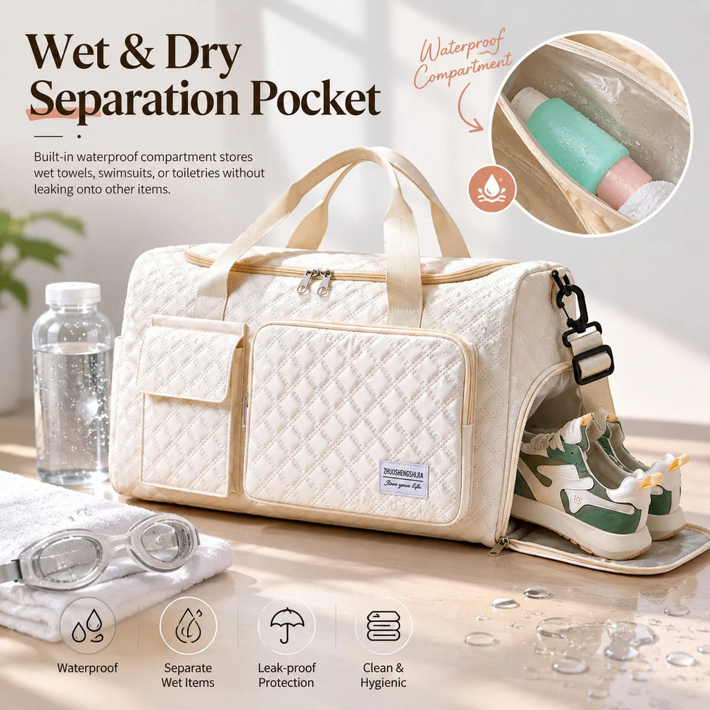 Outdoor Dry Wet Separation Luggage Bag | Dual-Sided Dividers Outdoor Luggage Bag Babs