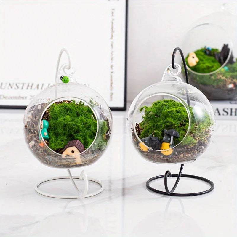 Semi-Circular Iron Hanger for Micro Landscape Hanging Bottles Decorative Iron Hanger Babs