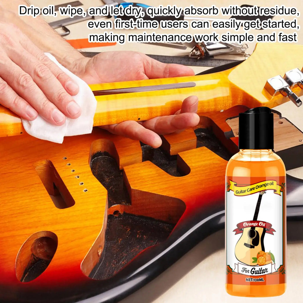 120ml Guitar Fretboard Oil Cleaning Kit with Cloth Guitar Care Kit Babs
