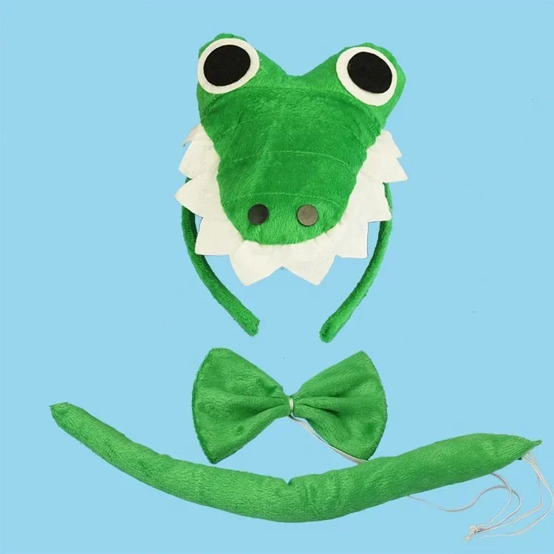 Animal Ear Headband Bow Tie Costume Set – Party & Cosplay