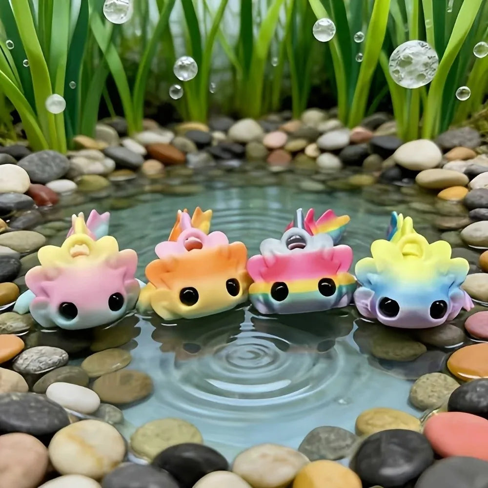 8-Pack 3D Printed Salamander Figurines with Flexible Joints Collectible Figurine Set Babs