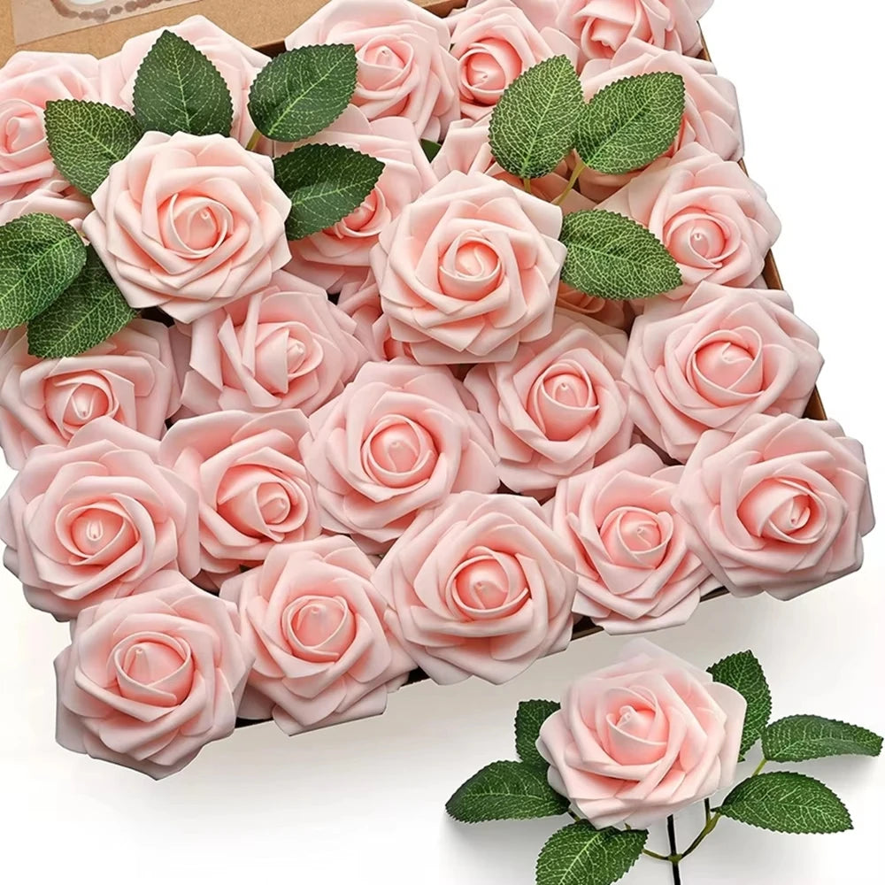 PE Foam Artificial Rose Heads – Wedding, Home & DIY Décor Artificial Flower Heads Babs