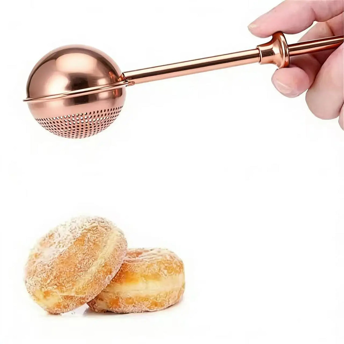 Stainless Steel Press Powder Shaker Sifter | Baking Tool Baking Powder Sifter Babs Rose Gold