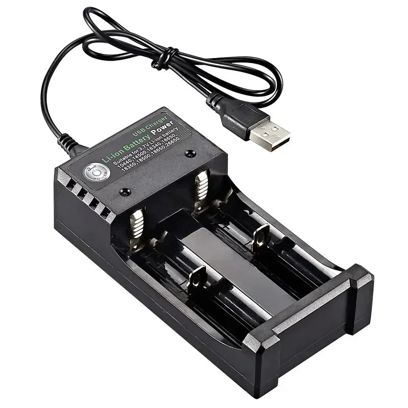 18650 Dual Slot USB Li-Ion Battery Charger with LED Indicator Battery Charger Babs