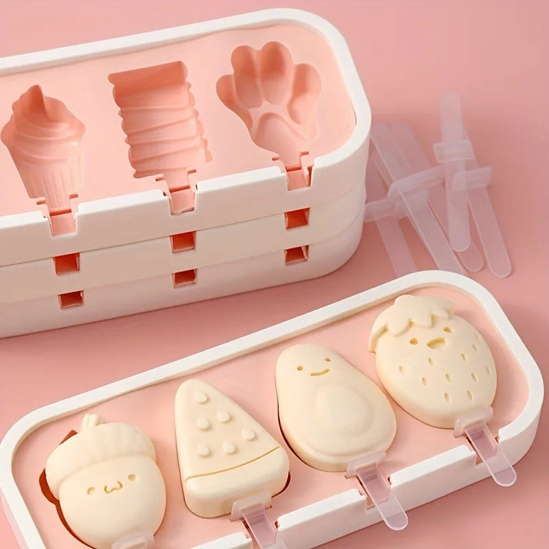 Cartoon Popsicle Molds – Reusable Ice Cream Molds for Summer Popsicle Ice Cream Mold Babs