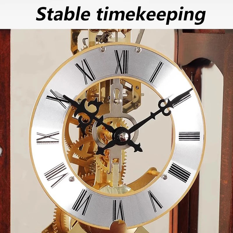Vintage Mechanical Wood Desk Clock | Antique Hourly Chiming Mechanical Desk Clock Babs