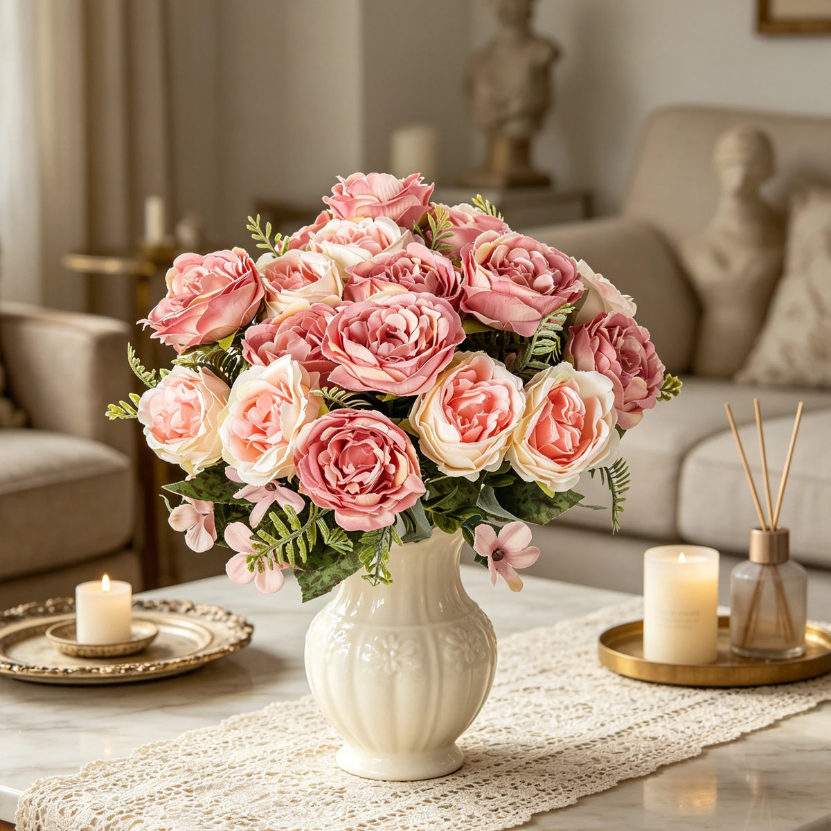 Artificial Peony Bouquet – Silk Flowers for Wedding & Home Décor Artificial Flower Bouquet Babs