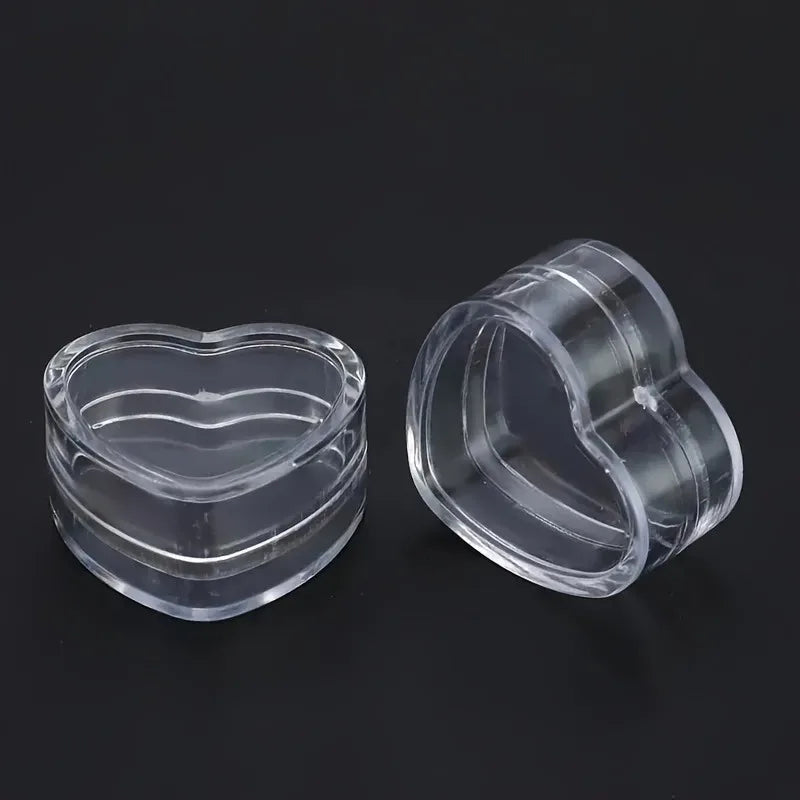 10-Piece Heart-Shaped Refillable Travel Cosmetic Jars Set Cosmetic Travel Jars Babs