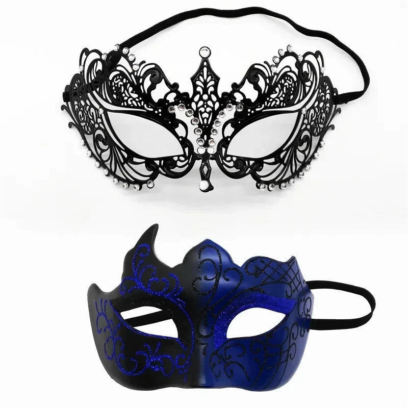 Couple Masquerade Masks Set – Halloween Carnival Cosplay Party Masquerade Mask Set Babs