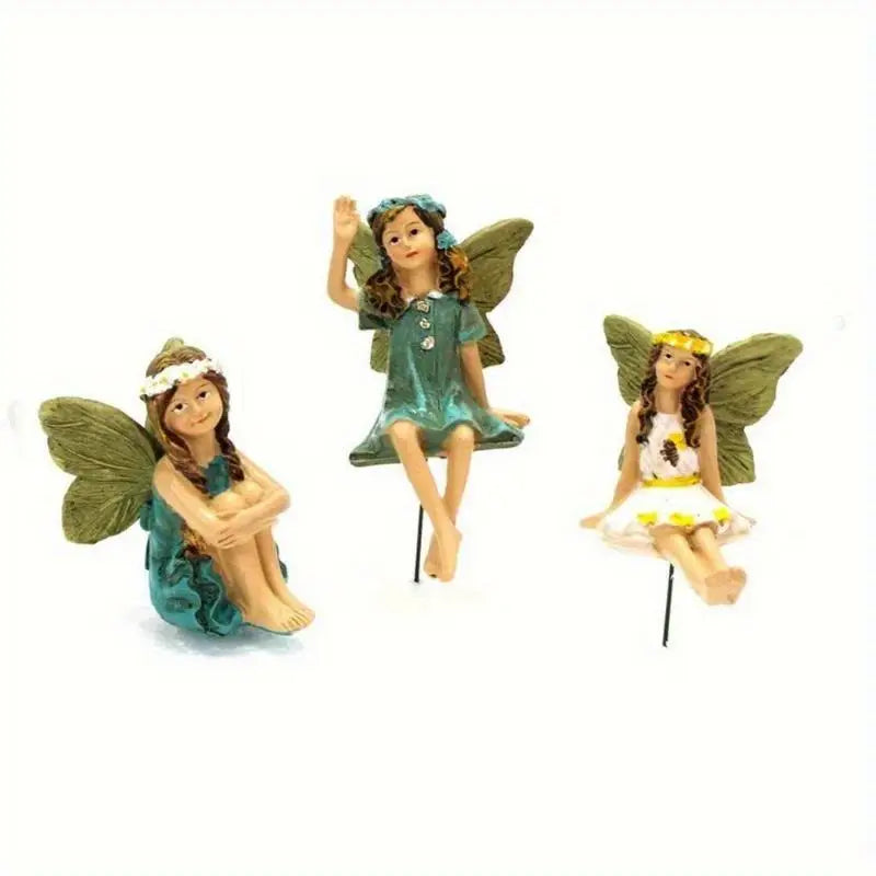 6-Piece Flower Fairy Garden Micro Landscape Ornament Set Garden Fairy Ornament Babs